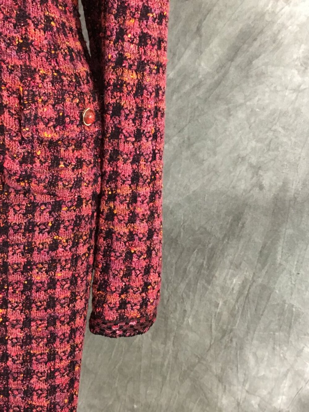 NWT NEW St John knit rose quartz maroon multi jacket skirt suit 14 - Picture 6 of 10